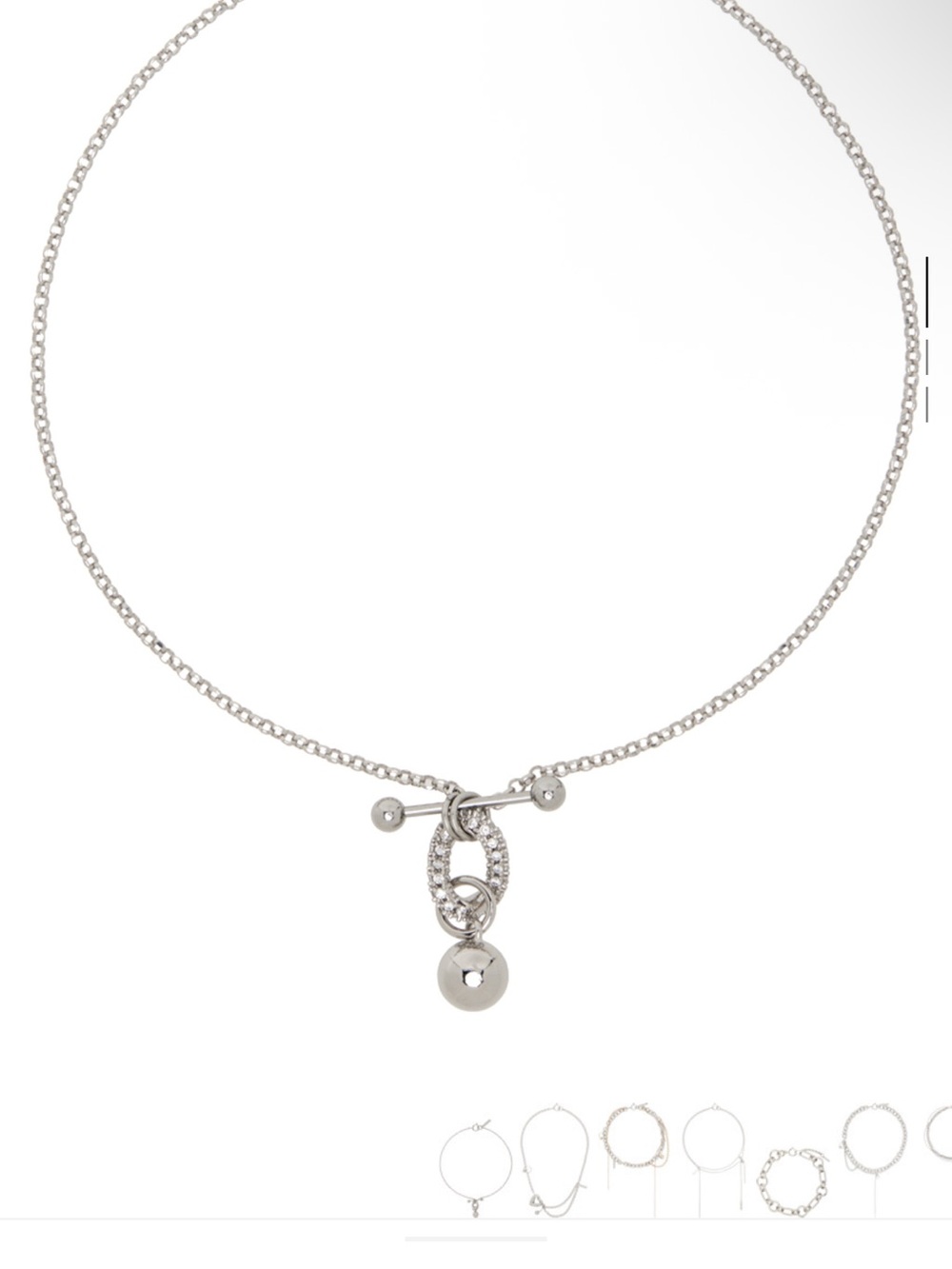 Sterling Toggle Pendant Necklace in Silver